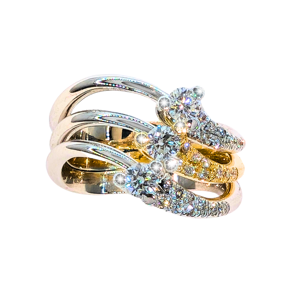 anello oro 18kt diamanti 0.50 carati artigianale Made in Italy Frank e Saro