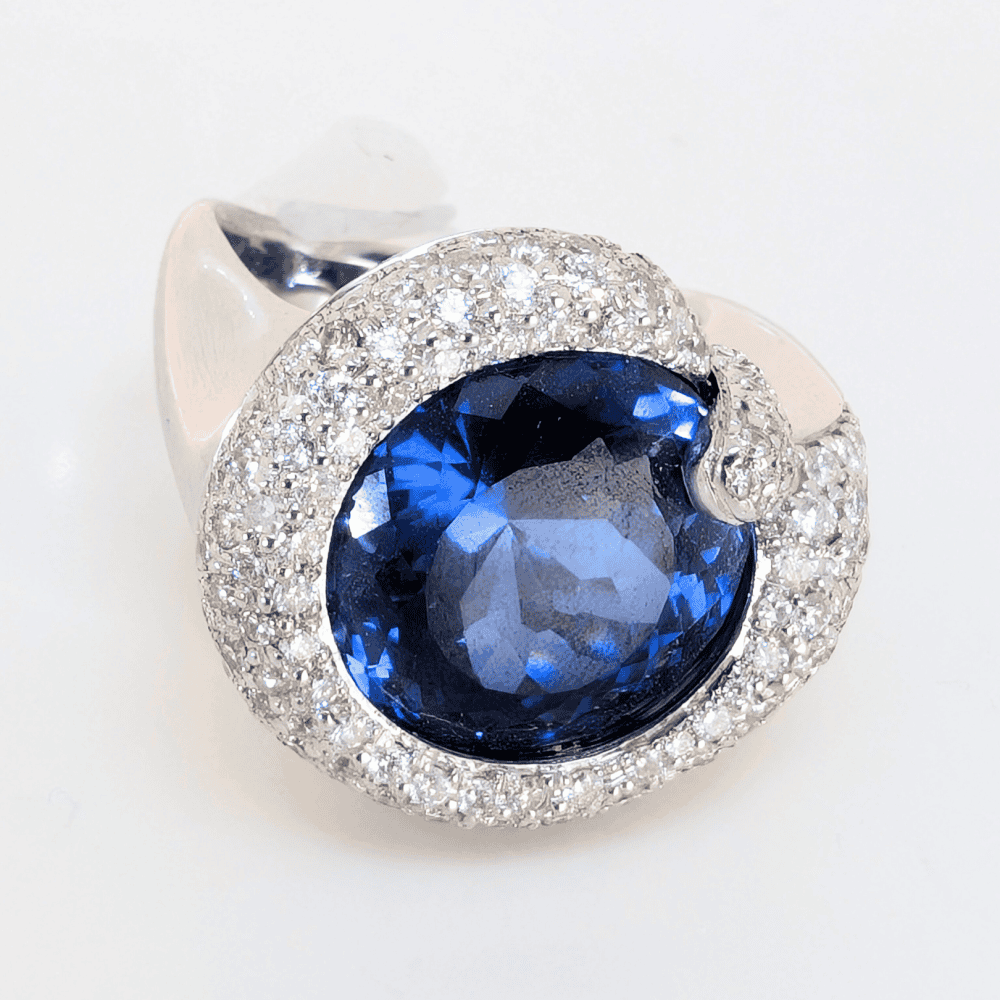 Anello in oro Bianco e Zaffiro