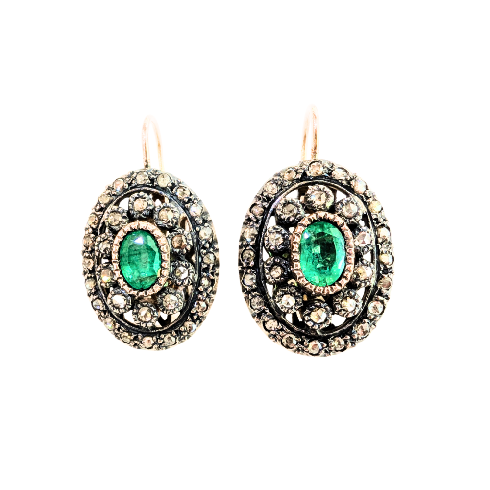Orecchini stile antico smeraldo