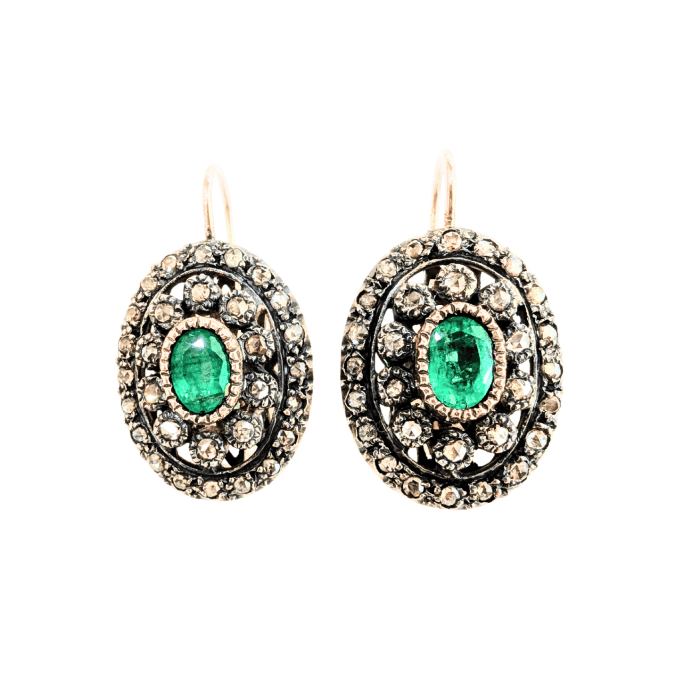 Orecchini stile antico smeraldo