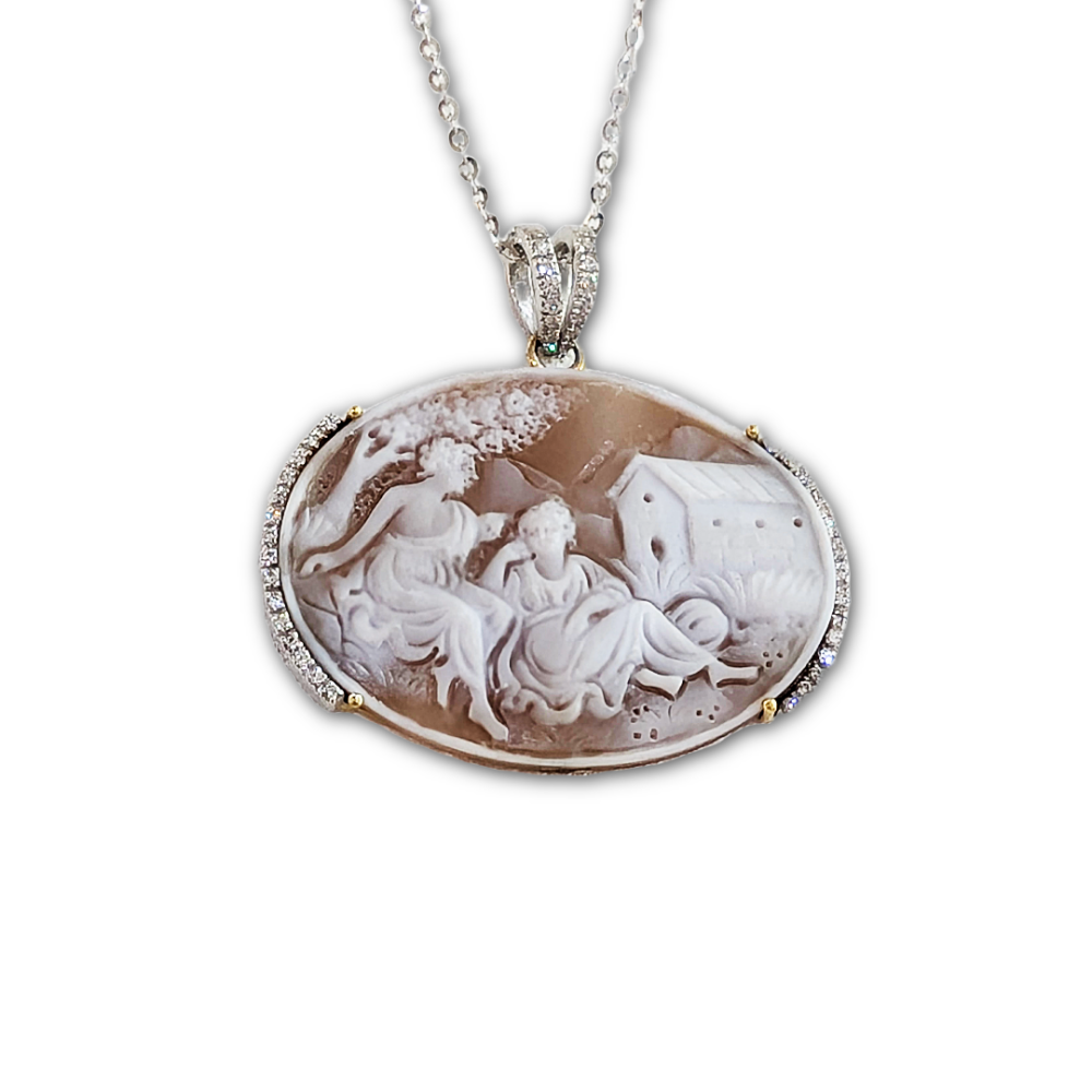 ciondolo cammeo oro diamanti